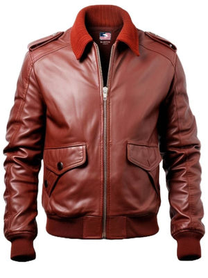Men’s Tan Brown Bomber Leather Jacket – James Brown Leather Jacket