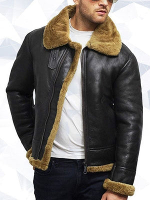 Men’s Aviator B3 World War II Real Shearling Sheepskin Flying Jacket