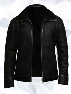 Men’s Aviator Black B3 World War II Real Shearling Sheepskin Flying Jacket