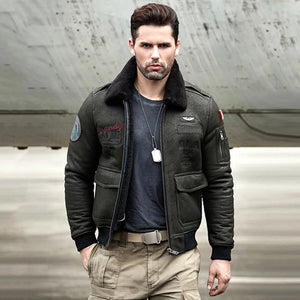 Men’s B3 RAF Aviator Sheepskin Shearling Leather Bomber Jacket