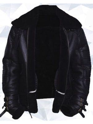 Men’s Black Biker Shearling Jacket