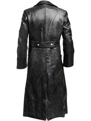 Men Leather Trench Coat