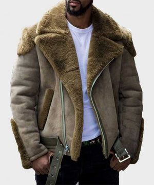 Men’s Casual Sheepskin Shearling Jacket