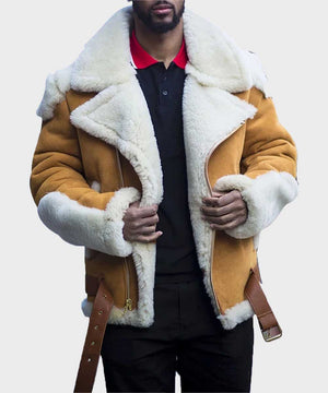 Men’s Casual Sheepskin Shearling Jacket