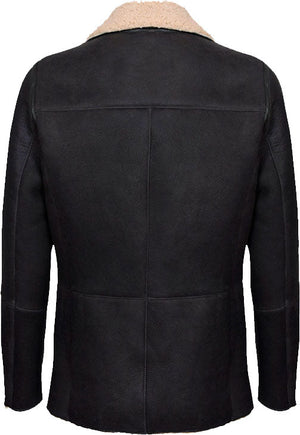 Men’s Double Breasted Real Leather Jacket With Fur
