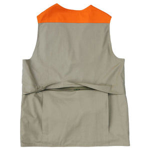 Clay Bird Shooting Safari Vest for Men - Khaki/Blaze