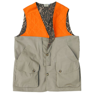 Clay Bird Shooting Safari Vest for Men - Khaki/Blaze