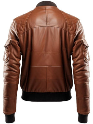 Men's Leather Bomber Jacket