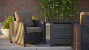 Miles Mocha Finish Outdoor Wicker Club Chair