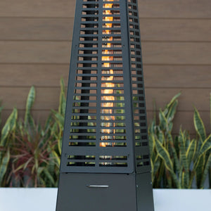 Modern Pyramid Flame Patio Heater, Matte Black