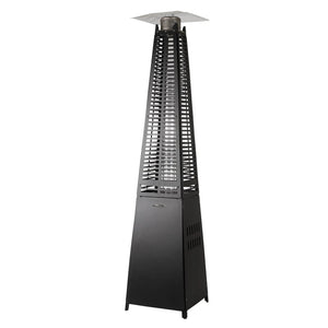 Modern Pyramid Flame Patio Heater, Matte Black