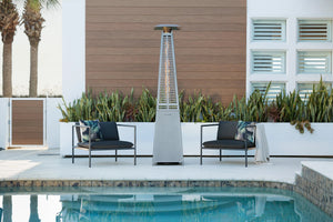 Modern Pyramid Flame Patio Heater, Platinum