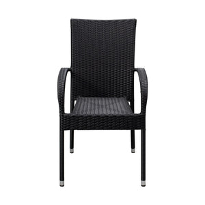 Morgan Outdoor Wicker Stacking Chairs - Black - Set of 4