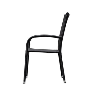 Morgan Outdoor Wicker Stacking Chairs - Black - Set of 4