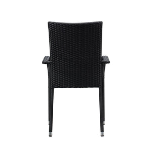 Morgan Outdoor Wicker Stacking Chairs - Black - Set of 4