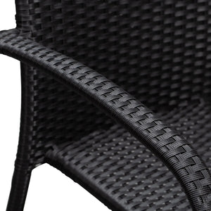 Morgan Outdoor Wicker Stacking Chairs - Black - Set of 4