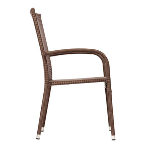 Morgan Outdoor Wicker Stacking Chairs - Mocha - Set of 4