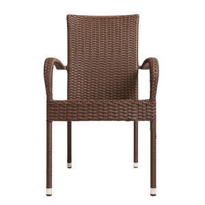 Morgan Outdoor Wicker Stacking Chairs - Mocha - Set of 4