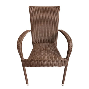 Morgan Outdoor Wicker Stacking Chairs - Mocha - Set of 4