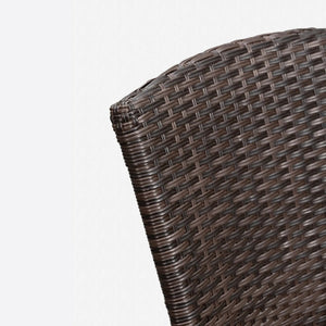 Morgan Outdoor Wicker Stacking Chairs - Mocha - Set of 4