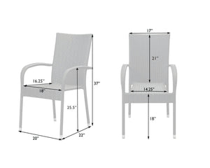 Morgan Outdoor Wicker Stacking Chairs - Mocha - Set of 4