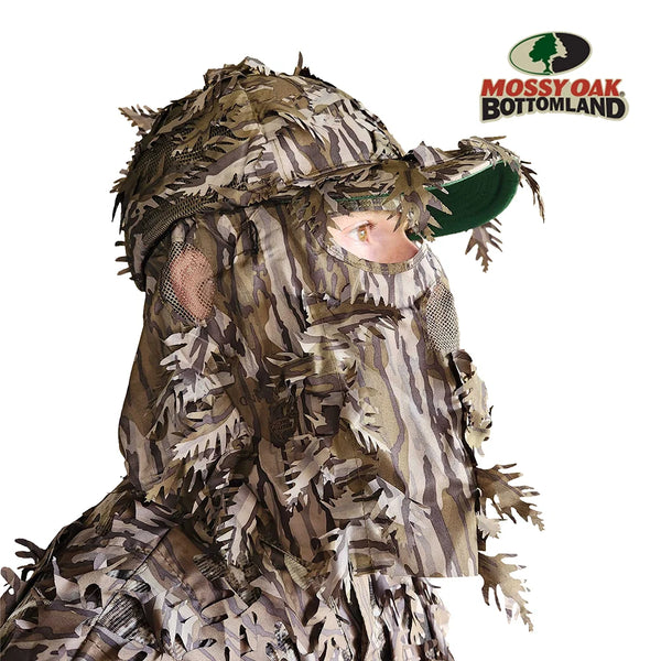 2-in-1 FRONT Leafy Face Mask and Camo Hat (Adjustable,OSFM)