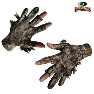 Leafy Camo Gloves in Mossy Oak and Realtree - Fingerless or Touchscreen Tips