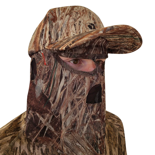 2-in-1 FRONT Face Mask and Camo Hat for Duck Hunting