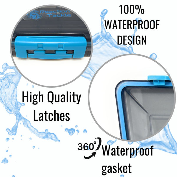 Reaction Tackle Waterproof Tackle Trays - 100% Secure with 3 Clips