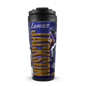 Official Lamar Jackson Baltimore Ravens 4D 26oz Ice Shaker