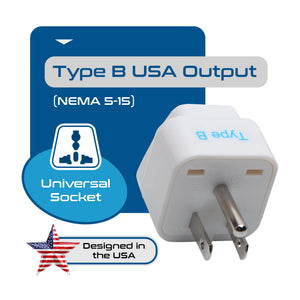 USA, Canada Travel Adapter - Type B - 3 Pack (GP-5) - TRAPSKI