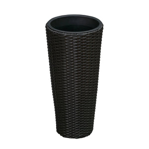Noah Round Wicker Planter 2-piece Set in Black