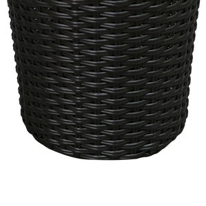 Noah Round Wicker Planter 2-piece Set in Black