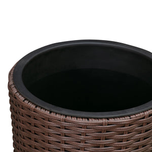 Noah Round Wicker Planter 2-piece Set in Mocha