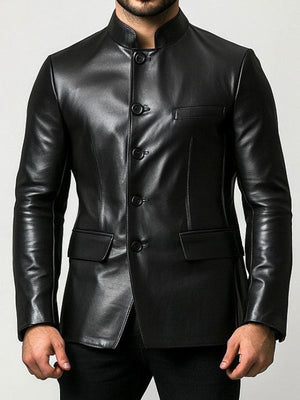 Oliver Black Premium Leather Blazer – Black Leather Jacket
