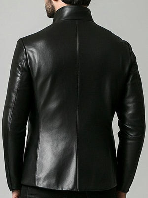 Oliver Black Premium Leather Blazer – Black Leather Jacket