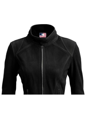 Olivia Black Suede Biker Real Leather Jacket