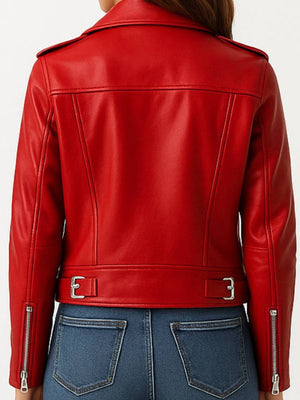 Olivia Leather Red Jacket – Women’s Premium Red Leather Jacket