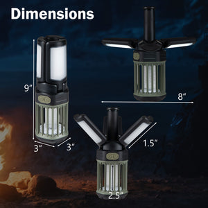 Outdoor Bug Zapper with Foldable Camping Lantern USB-C Rechargeable Electric Mosquito Killer