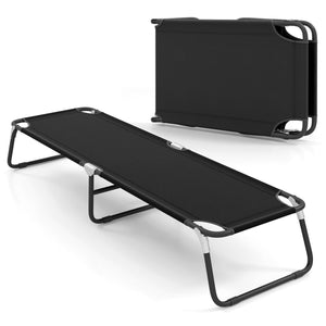 Outdoor Folding Camping Bed for Sleeping Hiking Travel-Black
