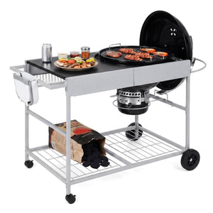 Outdoor Movable Grill Table for 18/22 Inch Weber Original Kettle for Camping