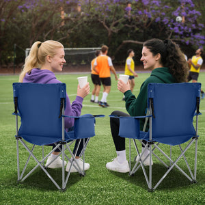 Oversized Camping Chairs Outdoor Folding Chair with Cooler Pouch and Cup Holder