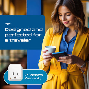European travel Plug Adapter | Type C - USB C Port + 2 US Outlets (PAK-30W-9C) - TRAPSKI