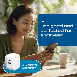 Africa Travel Adapter Set | Type E/F, G, M - USB & USB-C Ports + 2 US Outlets (PAK-AF) - TRAPSKI