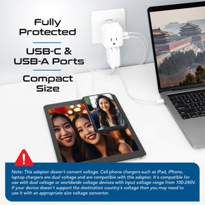 Asian, China, Malaysia Travel Adapter Set | Type C, G, I - USB & USB-C Ports + 2 US Outlets (PAK-AS)