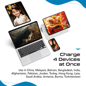 Asian, China, Malaysia Travel Adapter Set | Type C, G, I - USB & USB-C Ports + 2 US Outlets (PAK-AS) - TRAPSKI