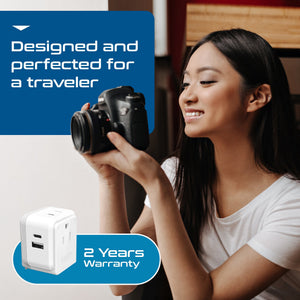Brazil Travel Plug Adapter Set | Type C, N - 1 USB & 1 USB-C 3.1A + 2 USA Socket (PAK-BR) - TRAPSKI
