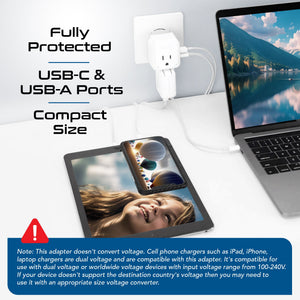 Travel Adapter Kit | Type C, E/F, G - USB & USB-C Ports + 2 US Outlets (PAK-EU) - TRAPSKI