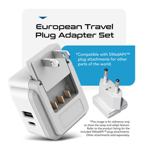 Travel Adapter Kit | Type C, E/F, G - USB & USB-C Ports + 2 US Outlets (PAK-EU) - TRAPSKI