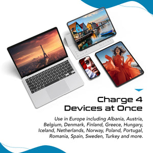 Travel Adapter Kit | Type C, E/F, G - USB & USB-C Ports + 2 US Outlets (PAK-EU) - TRAPSKI